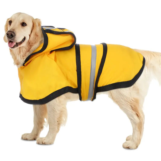 Bright Yellow Reflective Waterproof Dog Raincoat